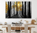 Nature Misty Foggy Autumn Forest Canvas Wall Art Print