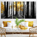 Nature Misty Foggy Autumn Forest Canvas Wall Art Print