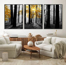 Nature Misty Foggy Autumn Forest Canvas Wall Art Print