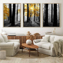 Nature Misty Foggy Autumn Forest Canvas Wall Art Print