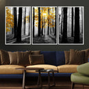 Nature Misty Foggy Autumn Forest Canvas Wall Art Print