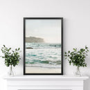 Nautical Coastline Photo. Ocean Waves and Rocks Print by Wall Art Set