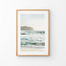 Nautical Coastline Photo. Ocean Waves and Rocks Print by Wall Art Set