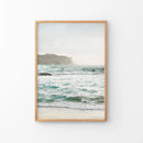 Nautical Coastline Photo. Ocean Waves and Rocks Print by Wall Art Set
