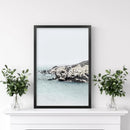Nautical Neutral Tones Print. Ocean Waves, Rocks by Wall Art Set