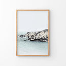 Nautical Neutral Tones Print. Ocean Waves, Rocks by Wall Art Set