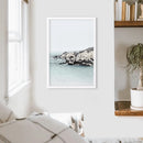Nautical Neutral Tones Print. Ocean Waves, Rocks by Wall Art Set