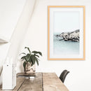 Nautical Neutral Tones Print. Ocean Waves, Rocks by Wall Art Set