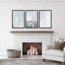 Nautical 3 Piece Wall Art. Sailing at Sea on a Yacht by Wall Art Set