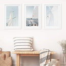 Nautical 3 Piece Wall Art. Sailing at Sea on a Yacht by Wall Art Set