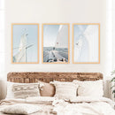 Nautical 3 Piece Wall Art. Sailing at Sea on a Yacht by Wall Art Set