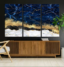 Navy Blue Marble Fluid Effect Wall Art Abstract Canvas Wall by MyGreatCanvas | Canvas Wall Art Prints | Photo Prints & Wall Decor