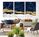 Navy Blue Marble Fluid Effect Wall Art Abstract Canvas Wall by MyGreatCanvas | Canvas Wall Art Prints | Photo Prints & Wall Decor