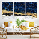 Navy Blue Marble Fluid Effect Wall Art Abstract Canvas Wall by MyGreatCanvas | Canvas Wall Art Prints | Photo Prints & Wall Decor