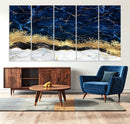 Navy Blue Marble Fluid Effect Wall Art Abstract Canvas Wall by MyGreatCanvas | Canvas Wall Art Prints | Photo Prints & Wall Decor