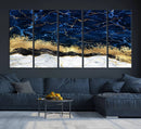 Navy Blue Marble Fluid Effect Wall Art Abstract Canvas Wall by MyGreatCanvas | Canvas Wall Art Prints | Photo Prints & Wall Decor