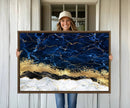 Navy Blue Marble Fluid Effect Wall Art Abstract Canvas Wall by MyGreatCanvas | Canvas Wall Art Prints | Photo Prints & Wall Decor