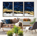 Navy Blue Marble Fluid Effect Wall Art Abstract Canvas Wall by MyGreatCanvas | Canvas Wall Art Prints | Photo Prints & Wall Decor