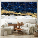 Navy Blue Marble Fluid Effect Wall Art Abstract Canvas Wall by MyGreatCanvas | Canvas Wall Art Prints | Photo Prints & Wall Decor