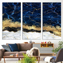 Navy Blue Marble Fluid Effect Wall Art Abstract Canvas Wall by MyGreatCanvas | Canvas Wall Art Prints | Photo Prints & Wall Decor