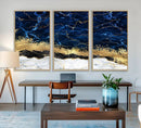 Navy Blue Marble Fluid Effect Wall Art Abstract Canvas Wall by MyGreatCanvas | Canvas Wall Art Prints | Photo Prints & Wall Decor