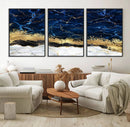 Navy Blue Marble Fluid Effect Wall Art Abstract Canvas Wall by MyGreatCanvas | Canvas Wall Art Prints | Photo Prints & Wall Decor