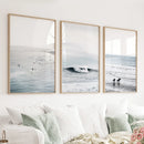 Navy Blue Surfing Wall Art. Set of 3 Prints by Wall Art Set