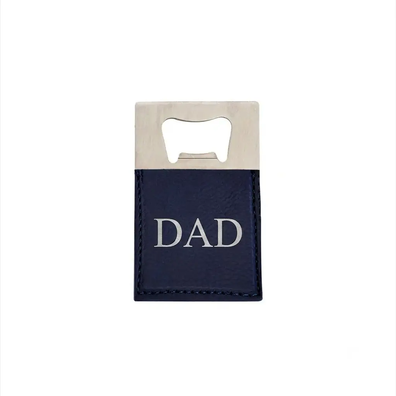 Navy Leatherette Bottle Opener - 3.5" x 2, photo 2 of 4