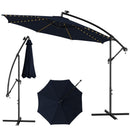 10 Feet Patio Offset Umbrella with 112 Solar-Powered LED Lights-Beige by DirectDeals