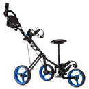 3 Wheels Push Pull Golf Trolley with Scoreboard Bag by LJGDeals