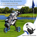 3 Wheels Push Pull Golf Trolley with Scoreboard Bag by LJGDeals