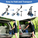 3 Wheels Push Pull Golf Trolley with Scoreboard Bag by LJGDeals