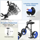 3 Wheels Push Pull Golf Trolley with Scoreboard Bag by LJGDeals