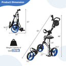 3 Wheels Push Pull Golf Trolley with Scoreboard Bag by LJGDeals