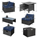 9 Pieces Patio Furniture Set with 32‚Äù Fire Pit Table and 50000 BTU Square Propane Fire Pit by LJGDeals