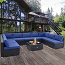 10 Piece Outdoor Wicker Conversation Set with Seat and Back Cushions by LJGDeals