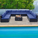 10 Piece Outdoor Wicker Conversation Set with Seat and Back Cushions by LJGDeals