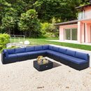 10 Piece Outdoor Wicker Conversation Set with Seat and Back Cushions by LJGDeals