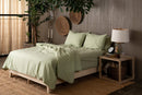 Crinkle Percale Organic Cotton Duvet Cover Set + Shams (Final Sale)