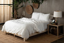 Crinkle Percale Organic Cotton Duvet Cover Set + Shams (Final Sale)