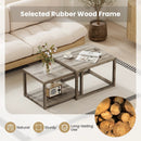 Nesting Coffee Table Set of 2 Stackable Rectangular End Tables-Gray by LJGDeals