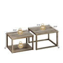 Nesting Coffee Table Set of 2 Stackable Rectangular End Tables-Gray by LJGDeals