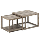 Nesting Coffee Table Set of 2 Stackable Rectangular End Tables-Gray by LJGDeals