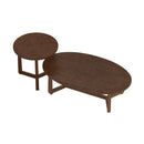 Nesting Coffee Table Set of 2 with Wood Veneered Top and Solid Rubber Wood Legs by LJGDeals