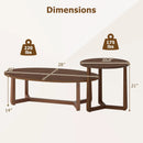 Nesting Coffee Table Set of 2 with Wood Veneered Top and Solid Rubber Wood Legs by LJGDeals