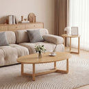 Nesting Coffee Table Set of 2 with Wood Veneered Top and Solid Rubber Wood Legs by LJGDeals