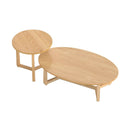 Nesting Coffee Table Set of 2 with Wood Veneered Top and Solid Rubber Wood Legs by LJGDeals
