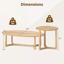 Nesting Coffee Table Set of 2 with Wood Veneered Top and Solid Rubber Wood Legs by DirectDeals