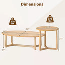 Nesting Coffee Table Set of 2 with Wood Veneered Top and Solid Rubber Wood Legs by LJGDeals