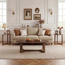 Nesting Coffee Table Set of 3 with Wood Veneered Top and Solid Rubber Wood Legs for Living Room by LJGDeals